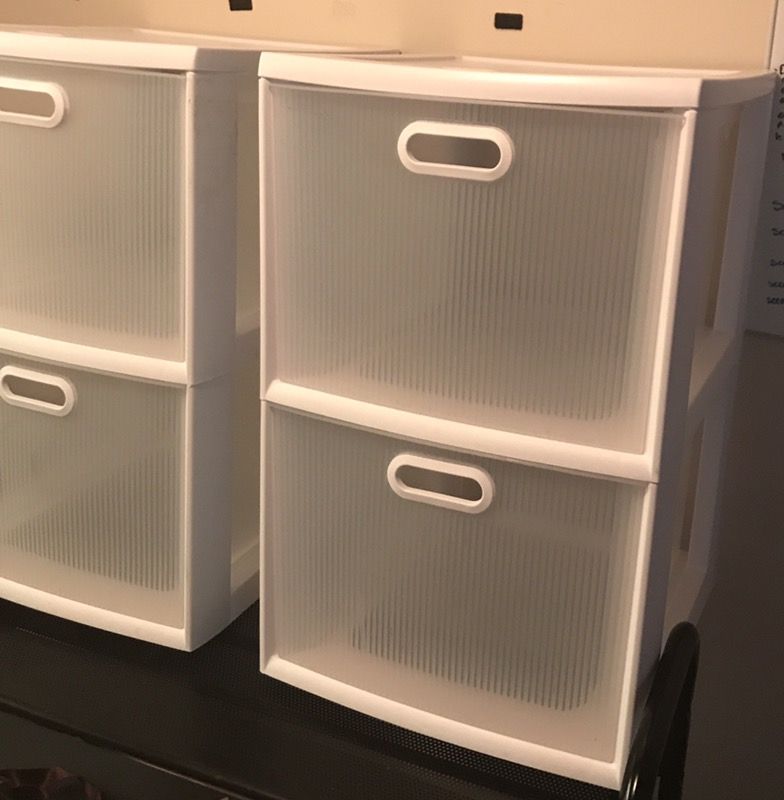 2 Drawer Plastic Cabinets $10 for both ($5 each)