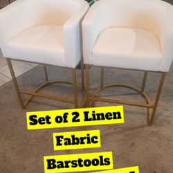 Set Of Fabric Barstools