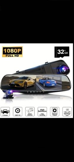 4.3-inch High-definition Large Screen, 1080P Front Camera And 1080P Rear Camera, Wide-angle Night Vision, Easy Installation, Rearview Mirror, High-def