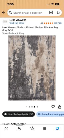Like New Luxe Rug 8 x10