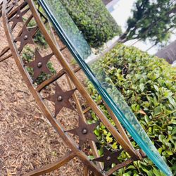 Fine Modern High End Stars Art Half Moon Iron Glass Sofa Entryway Foyer Table Gold Copper Color