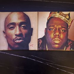 Painted Pictures Of Biggie And Tupac 