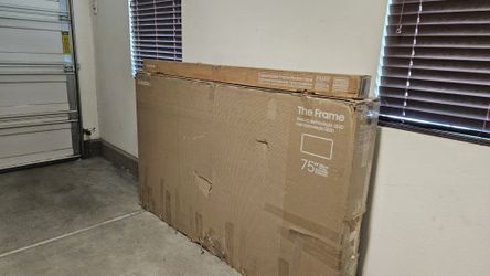 New 75 Inch Frame Samsung Smart TV 4K UHD with 120 Hz refresh rate. 2025 Model with bezel.