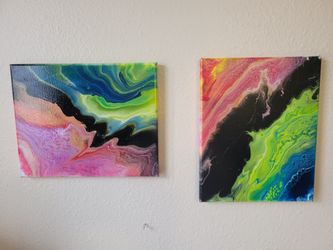 Fluid Art Acrylic Paint Pour Art