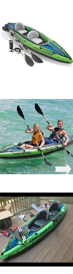 NEW Inflatable Kayak 2 Person w/ Oars & Pump - Fishing Boat Canoe Outdoors Fun Cargo Net Front and Back Grab Linen Camping Hiking *↓PROMO↓*