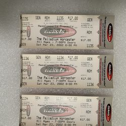 Puddle Of Mudd Vintage Unused Concert Tickets Lot Of 3 Worcester 2002