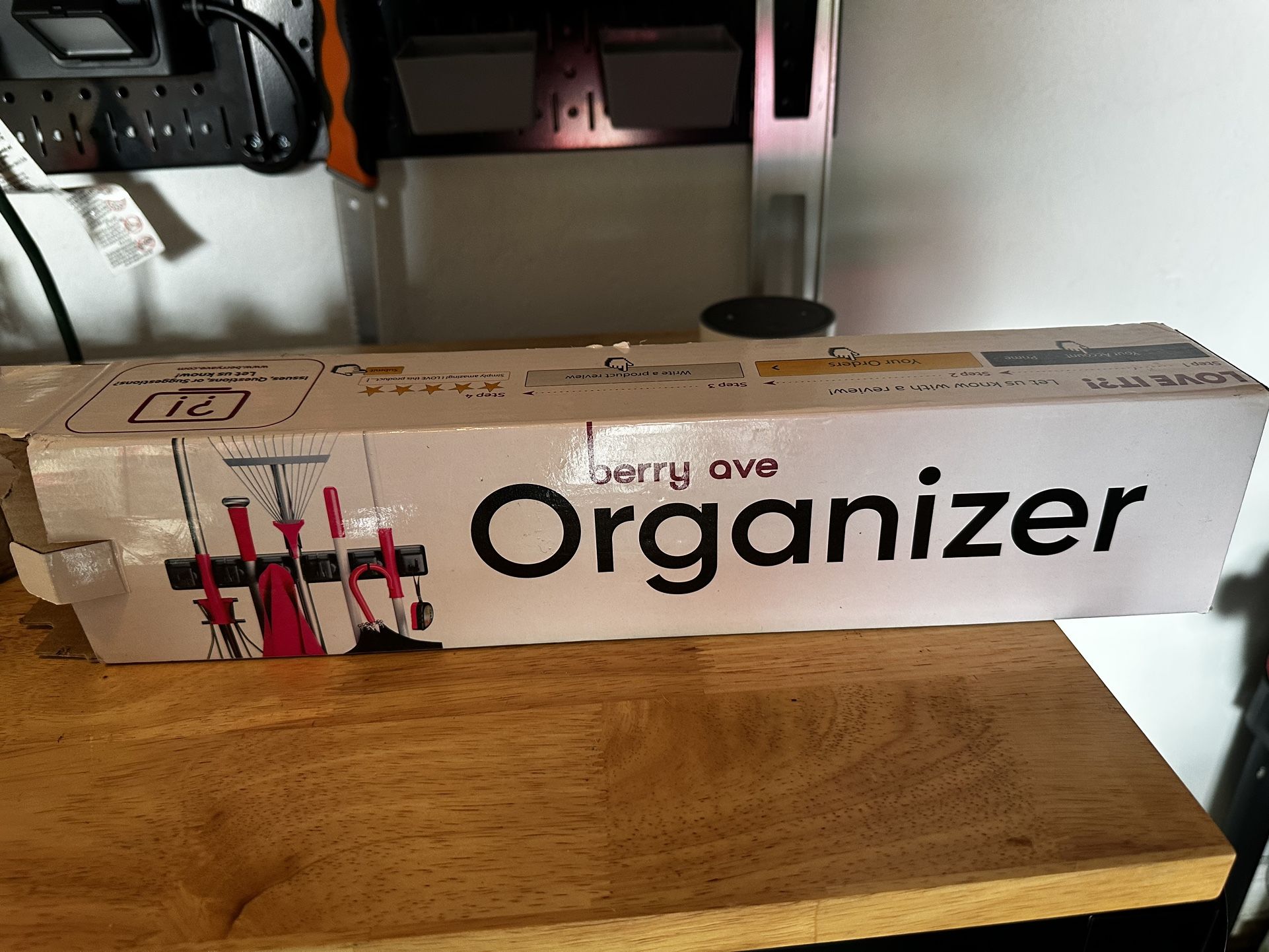 Berry Ave Broom Holder & Wall Mount Garden Tool Organizer