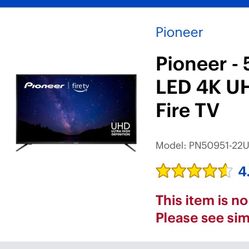 Pioneer 50” Class LED 4K UHD Smart Fire TV