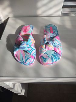 Lilly Pulitzer GWP Pool Slippers Sea Glass Rainforest Retreat Size: S/M $45