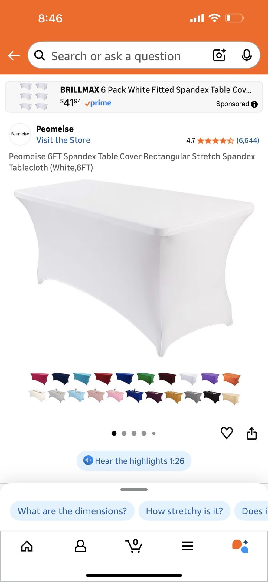 White Fitted Table Cloth - Rectangle- 30”x72”