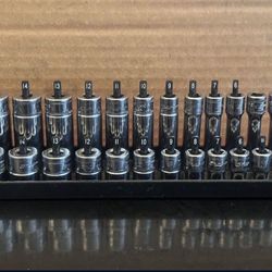Snap-on Tools 24 pc 1/4" Drive 6-Point Metric Socket Essential Set (5-15 mm)