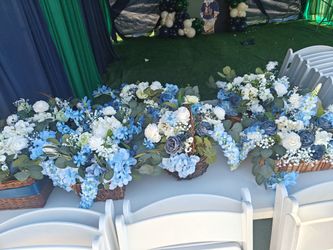 6 Flower Arrangements Used Once For Party 