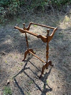 Vintage Wood Quilt Rack / Blanket Stand