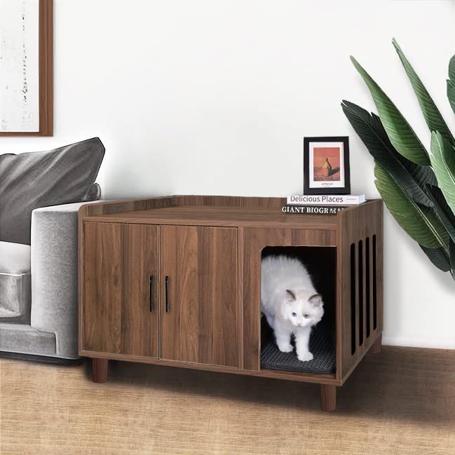 Cat Litter Box Cabinet Furniture End Side Table