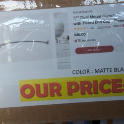 Bathroom  Curtain Round Rod. Black New..