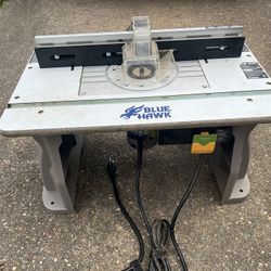 Blue Hawk Lowe s Brand Router Table With Router And Bits for Sale