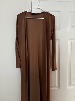 Boohoo Brown Maxi Duster Cardigan
