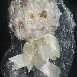 1pc/lot  Cream Bridal Wedding Bouquets Crystal Brooch Bride Diamond Accessories