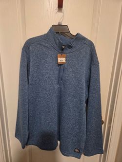 Eddie Bauer Blue Quarter-Zip Fleece Pullover