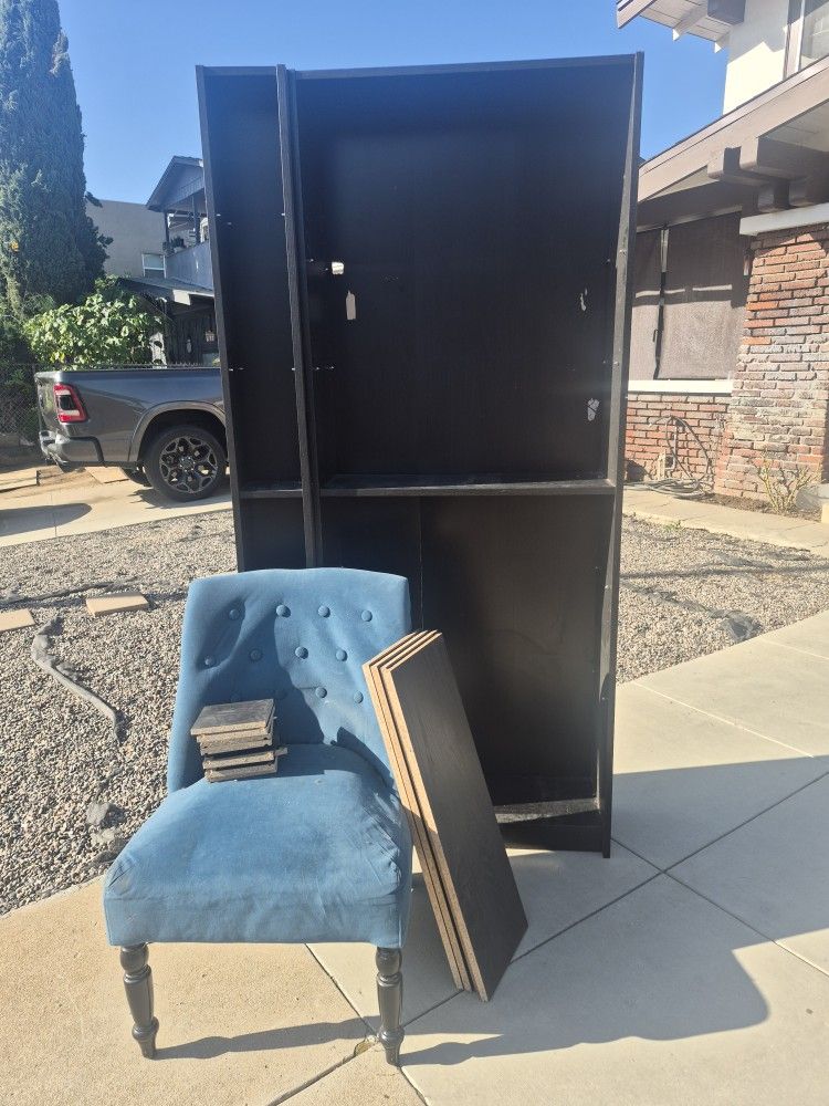 Free Shelves And Chair And Dog Food Container