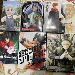 Brand New Official Anime Figures (Dragon Ball Z, One Piece, My Hero Academia, Naruto)