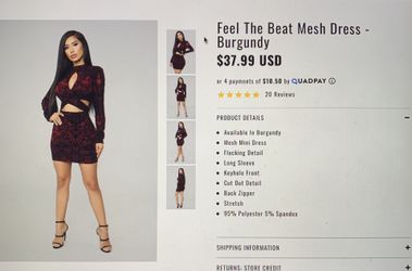 Burgundy dress from fashion nova