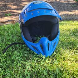 THH Blue and White Dirt Bike Helmet.