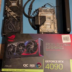 Asus RTX 4090 Strix OC in AlphaCool Eiswolf AIO and original heatsink