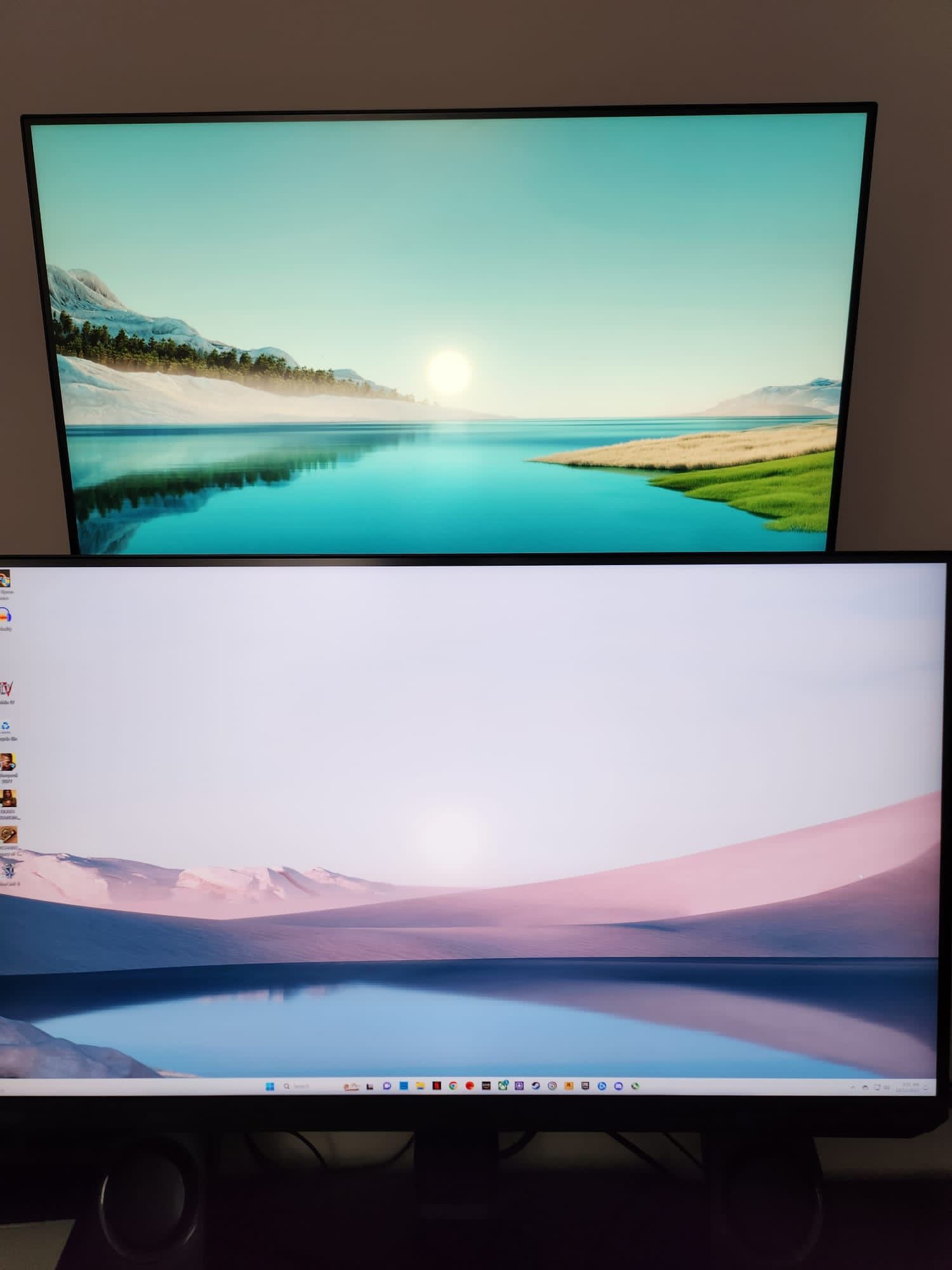 Dual Monitor with Vertical Stand