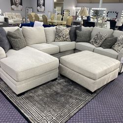 Beige Sectional Big Space With Chaise 