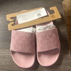 Authentic Pink Coach Slides