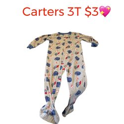 CARTER’S  BASEBALL  FLEECE  FOOTIE  PAJAMAS SIZE 3T 💖💖M7