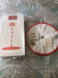 Hallmark Northpole Display Stand With Skirt & Hooks, NEW