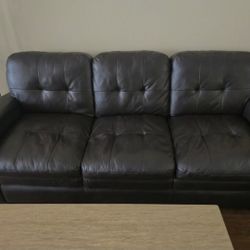 Black Leather Couch Priced For Quick Sale