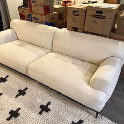 Two 91” White Sofas