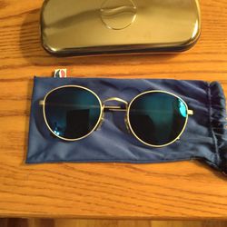 Vintage Pepsi Cola Sun Glasses In Blue Cloth Bag And Hard Case