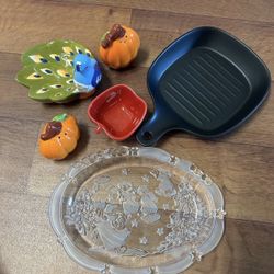 Decorative Kitchen & Serving Pieces – Mixed Ceramic & Glass Set