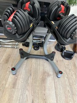 Bowflex dumbbells & Rack heavy duty.View the comment below.