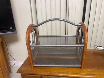 Cedar wood magazines , books holder