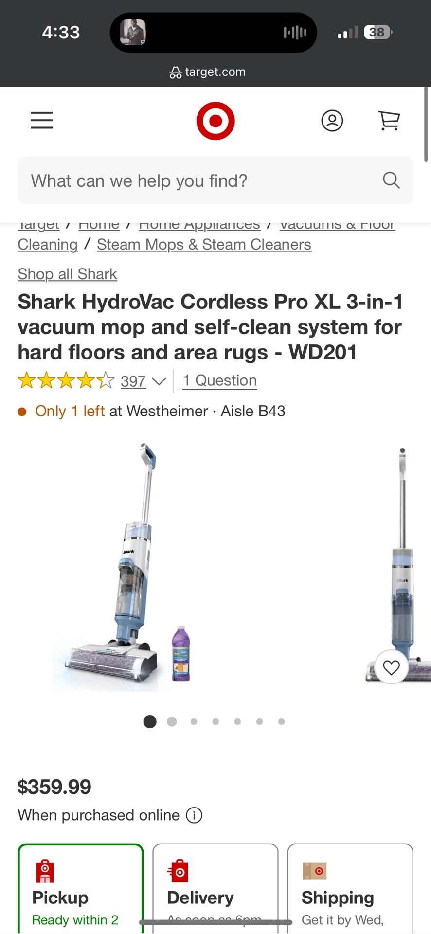 Brand New In Box Shark HydroVac Cordless Pro XL 3-in-1 