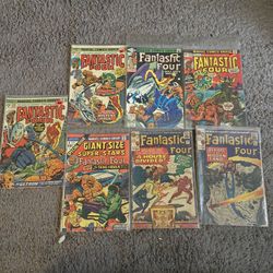 Lot Of 7 Vintage Fantastic Four Comics 