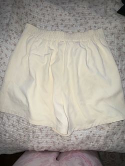 White fancy office shorts