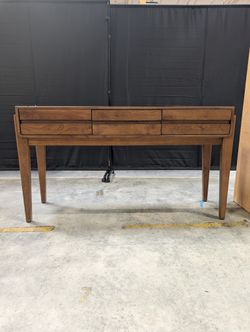 Mid-Century Style Brown Wood Desk