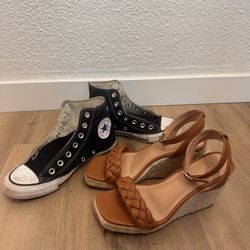 Converse size 6.5 / wedge sandals 6.5 women