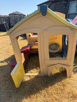 Large Kids Outdoor Playhouse Activity Center w/ Slide
