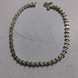 10K White Gold And Diamond Bracelets 7 1/2  Use