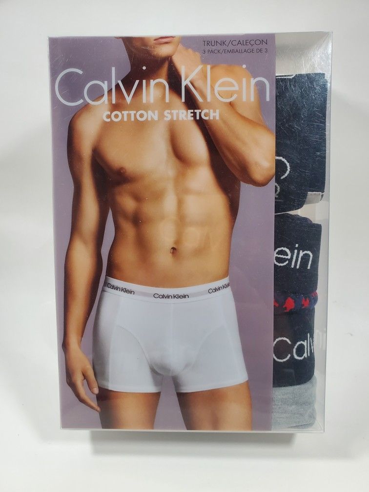 Calvin Klein TRUNK 3 Pack Cotton Stretch Classic Boxer L