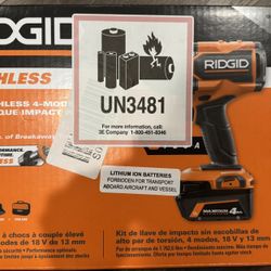 18V Brushless Cordless 4-Mode 1/2 in. High-Torque Impact Wrench Kit with (2) 4.0 Ah Lithium-Ion Batteries and Charger