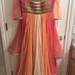 Traditional Formal Anarkali with scarf