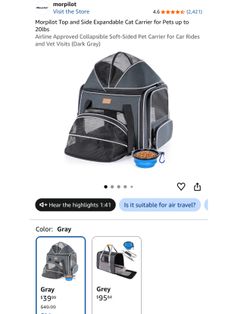 Top and Side Expandable Cat Carrier